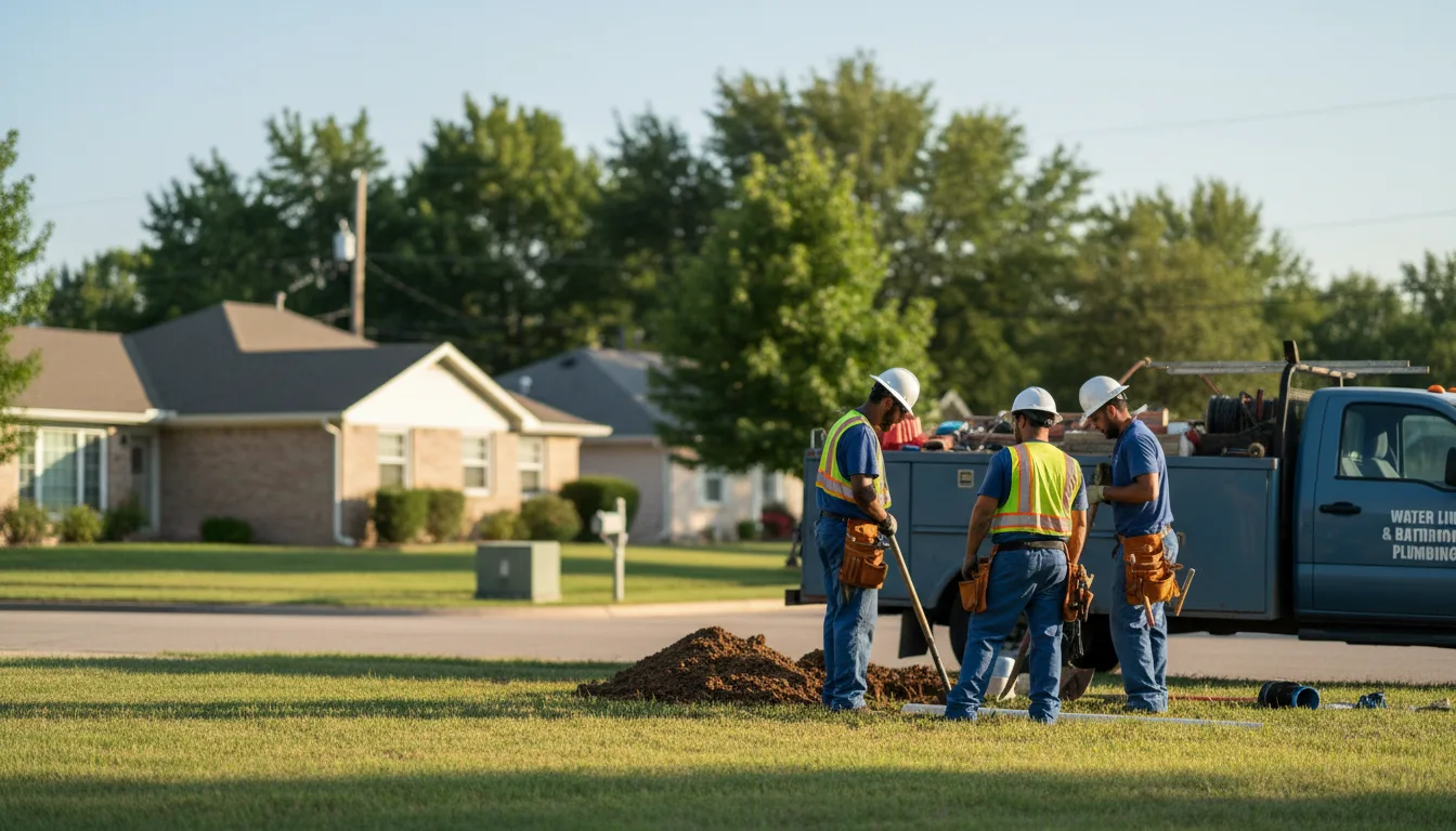 Residential water line and bathroom plumbing service in Palestine, IL